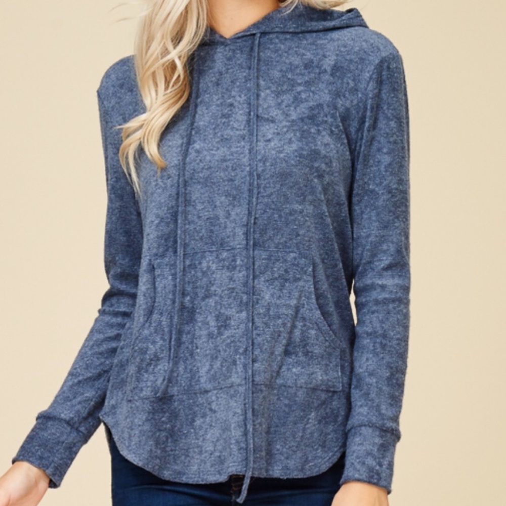 Blue pullover hoodie